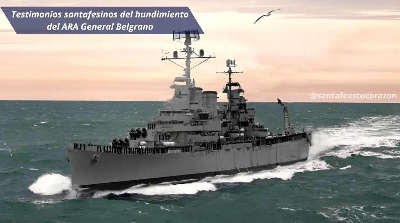 El Crucero ARA General Belgrano navegando en mar abierto durante la Guerra de Malvinas.